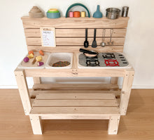 Load image into Gallery viewer, handmade wooden sensory play table Australia mud kitchen